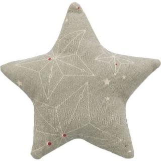 Xmas STAR - vánoční hvězda polštářek pro kočky  s catnipem, 10 cm, béžová