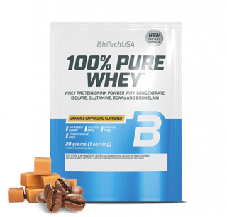 BioTech 100% Pure Whey 28 g chocolate Příchuť: karamel-kapučíno
