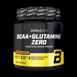 BioTech BCAA + Glutamine Zero 480 g Příchuť: pomeranč