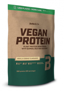 BioTech Vegan Protein 500 g Příchuť: vanilka-sušenky