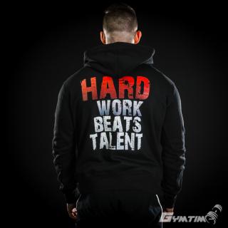 Pánská mikina Gymtime - Hard Work Beats Talent Velikost: 2XL, Barva: Černá