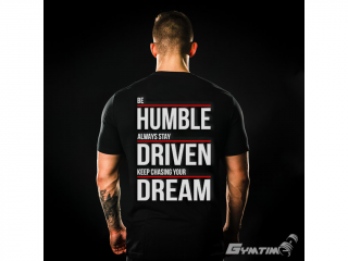 Pánské Tričko Gymtime - BE HUMBLE Velikost: 2XL, Barva: Černá