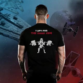 Pánské Tričko Gymtime - I LIFT FOR THE DARK SIDE Velikost: 2XL, Barva: Černá