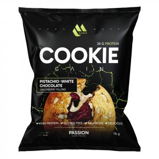 Passion MPower Cookie Gain 75g Pistáciová s bílou čokoládou Náplň: malinová