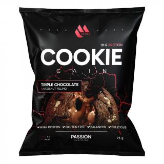 Passion MPower Cookie Gain 75g Tři druhy čokolády Náplň: lískooříšková