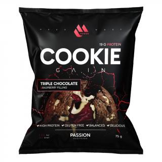Passion MPower Cookie Gain 75g Tři druhy čokolády Náplň: malinová