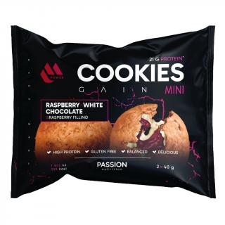 Passion MPower Cookie Gain Mini 2x40g Malinová s bílou čokoládou Náplň: malinová