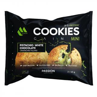 Passion MPower Cookie Gain Mini 2x40g Pistáciová s bílou čokoládou Náplň: pistáciová