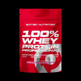 Scitec Nutrition 100% Whey Protein Professional 1000 g Příchuť: jahoda-bílá čokoláda