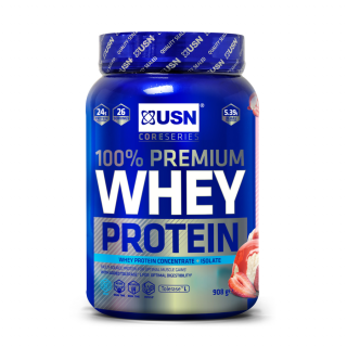 USN 100% Whey Protein Premium 908 g Příchuť: jahoda-smetana