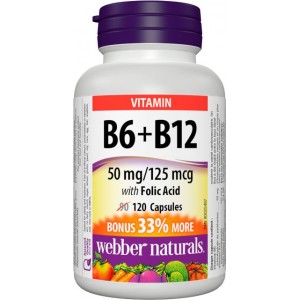 Webber Naturals B6 + B12 with Folic Acid 120 cps