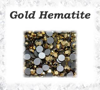 Broušené kamínky Gold Hematite SS10, 50ks (Broušené kamínky tmavé zlato)