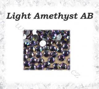 Broušené kamínky Light Amethyst AB SS12, 50ks (Kamínky SS12,fialové s odleskem)