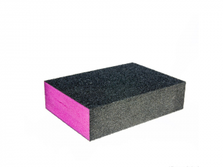 Brusný blok na zhrublou kůži černo-růžový hrubý, 1ks (Blok na pedikúru )
