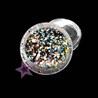 Glitter hexagon barevný - G13 (Zdobení na nehty - glitry)