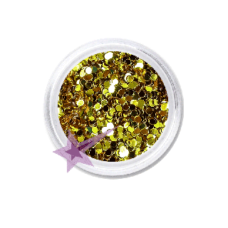 Glitter kolečka zlatá 1mm - G177 (Zdobení nehtů - kulaté glittery 1mm)