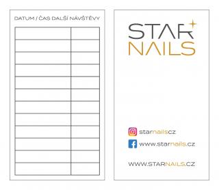 Kartička pro klienty STARNAILS, objednávací kartička - 10ks (Objednávací kartička nehty)