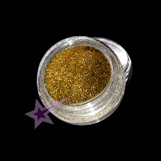 Leštící holografický jemný glitter zlatý č.124 (Pigment na nehty, holografický pigment glitter)