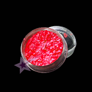 Mini pihy kulaté 1mm neonové červené - G185 (Hologramy mix barev - neonové)