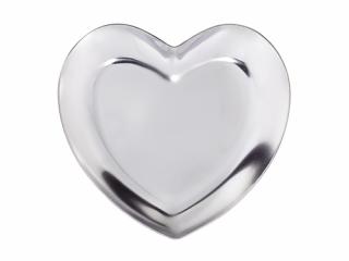 Miska na kamínky a zirkony - srdce, nerezová ocel (Prázdný box na tipy, kamínky, zdobení atd.)