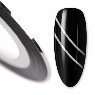 Samolepící zdobící páska na nehty Silver - 1 mm (Zdobící - glitrová samolepící páska na nehty)