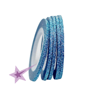 Samolepící zdobící páska na nehty sparkle modrá, 2mm (Zdobící - glitrová samolepící páska na nehty)