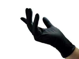 Starnails Nitrilové rukavice bez latexu, černé (L) - 5 párů