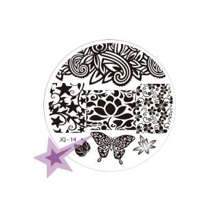 Starnails Razítkovací destička JQ14 - Rostlinné ornamenty, krajka