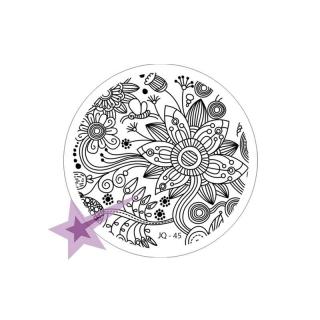 Starnails Razítkovací destička JQ45 - Rostlinné ornamenty, krajka
