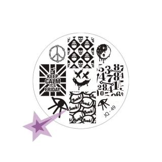 Starnails Razítkovací destička JQ49 - Lebky, Punk styl