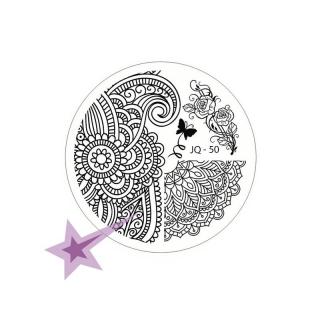 Starnails Razítkovací destička JQ50 - Ornamenty, krajka, růže