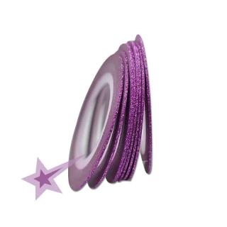 Starnails Samolepící zdobící páska na nehty sparkle fialová, 1mm