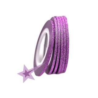 Starnails Samolepící zdobící páska na nehty sparkle fialová, 2mm
