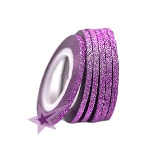 Starnails Samolepící zdobící páska na nehty sparkle fialová, 3mm