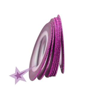 Starnails Samolepící zdobící páska na nehty sparkle růžová, 1mm