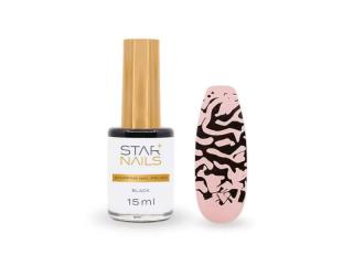 Starnails Stamping Nail Polish Starnails, 15ml - Black - zdobicí lak