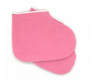 Thermo návleky (ponožky) pro parafínovou terapii růžové, 1 pár (Bavlněné ponožky pro parafínovou lázeň)