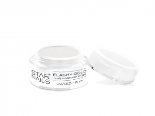 UV/LED Flashy Gel Gold, 15ml - efektový stavební gel (UV/LED stavební gel, flashy)