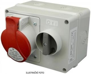ZS 1653 Zásuvka s blokováním IP44, se spínačem, 400 V, 16 A, 5p, SEZ