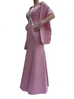 Dynasty luxusní společenské dlouhé šaty Henrietta starorůžové Velikost: S/M