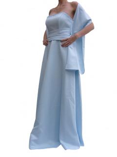 Dynasty luxusní společenské dlouhé šaty Minerva světle modré Velikost: M/L