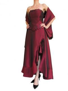Dynasty luxusní společenské dlouhé šaty Valencia vínově červené Velikost: S/M