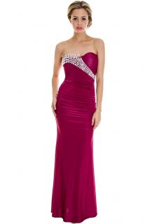 Luxusní plesové šaty Berry fuchsiové dlouhé Velikost: M (38)