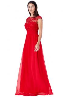 Luxusní společenské šaty Floretta červené dlouhé Velikost: 44 (XXL)