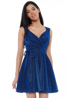 Luxusní společenské šaty Roxanna II modré Velikost: L (40)