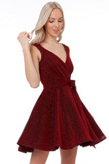 Luxusní společenské šaty Roxanna II vínově červené Velikost: L (40)
