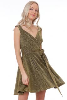 Luxusní společenské šaty Roxanna II zlaté Velikost: S (36)