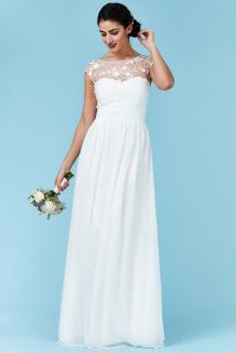 Luxusní svatební šaty Floretta bílé dlouhé Velikost: M (38)