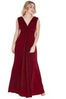 Plesové šaty Domenica vínově červené dlouhé Velikost: XL (42)