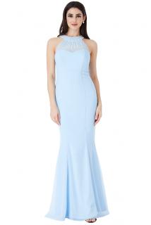 Plesové šaty Florida světle modré dlouhé Velikost: XL (42)